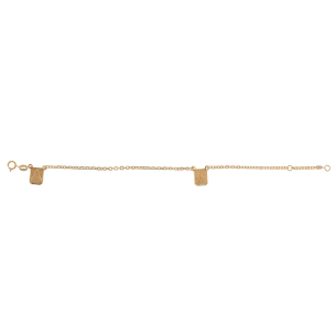 Pulseira Escapulário Infantil Sagrado Coração de Jesus e Nossa Senhora Malha Bailarina Ouro 18k