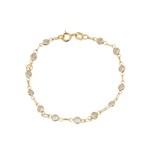 Pulseira Infantil Com Pedras em Ouro 18k