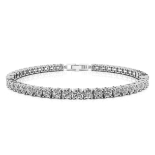 Pulseira Riviera 3,5mm 20cm Ouro Branco 18k