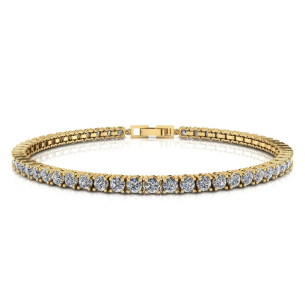 Pulseira Riviera 3mm 20cm Ouro 18k