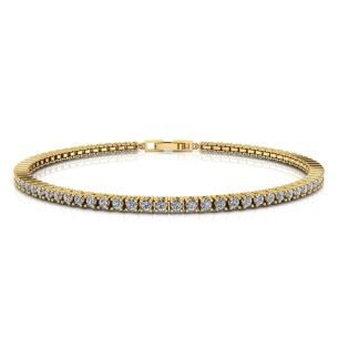 Pulseira Riviera 2mm 20cm Ouro 18k