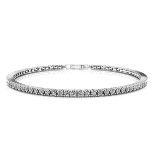 Pulseira Riviera 2mm 20cm Ouro Branco 18k