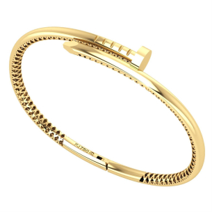 Bracelete Prego Liso Vazado Ouro 18k