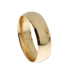 Aliança Comfort Grossa Lisa 6.5mm Ouro 18k
