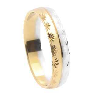 Aliança Comfort Bicolor Ouro 18k