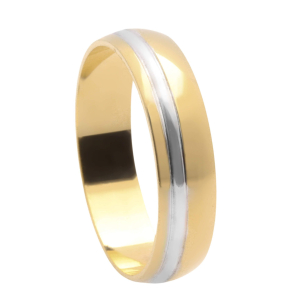 Aliança Comfort com Fio de Ouro Branco Ouro Branco 18k
