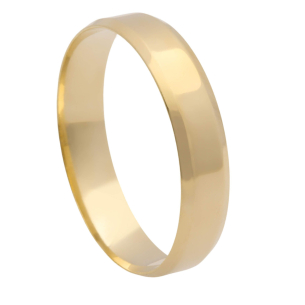 Aliança Quadrada Lisa 4.3mm Ouro 18k