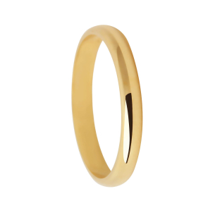 Aliança Soft 3mm Abaulada Lisa Ouro 18k