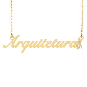 Gargantilha Arquitetura Símbolo Ouro 18k