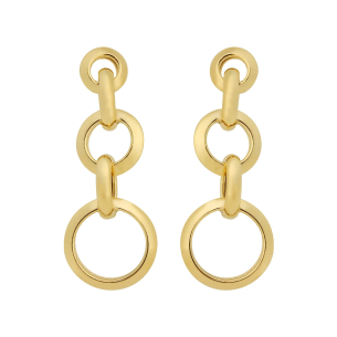Brinco Elos Redondos Lisos em Ouro 18k