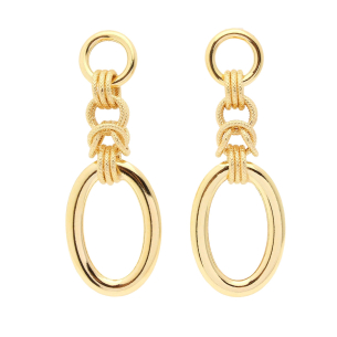 Brinco Mix de Elos Pendurados Grande Ouro 18k
