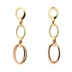 Brinco Mix de Elos Pendurados Ouro 18k