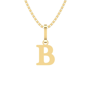 Pingente Letra B Pequena Ouro 18k