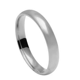 Aliança Comfort Liso 3mm Ouro Branco 18k