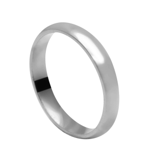 Aliança Comfort Lisa 3.4mm Ouro Branco 18k