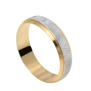Aliança Reta com Ouro Branco e Detalhes Diamatandos Ouro Branco 18k