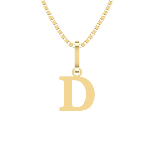 Pingente Letra D Pequena Ouro 18k