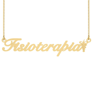 Gargantilha Fisioterapia Símbolo Ouro 18k