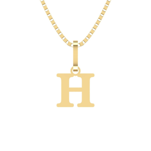 Pingente Letra H Pequena Ouro 18k