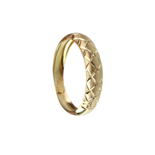 Anel 1 Aparador com Detalhe Diamantado Modelo Banana Ouro 18k