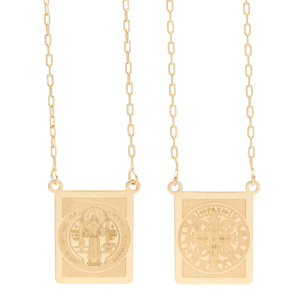 Escapulário São Bento com Cartier Ouro 18k