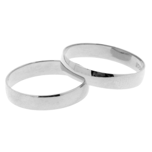 Par Aliança Abaulada Lisa 3.75mm Ouro Branco 18k