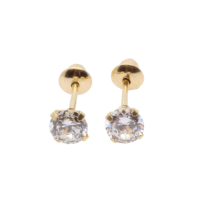Brinco Baby Zircônia 3.5mm Ouro 18k