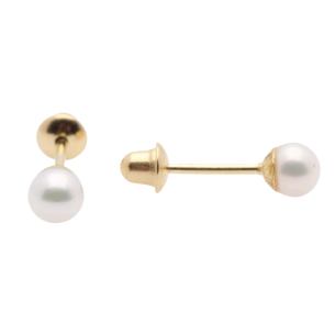 Brinco Baby de Pérola 5mm Ouro 18k