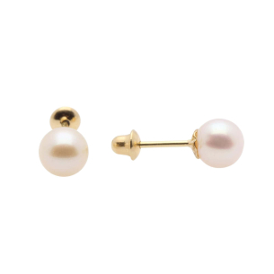 Brinco Baby Pérola 7mm Ouro 18k