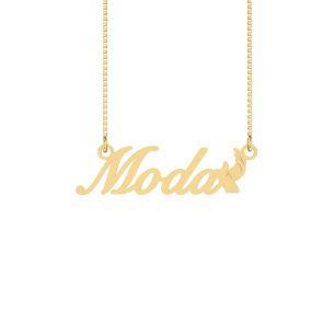 Gargantilha Moda Símbolo Ouro 18k