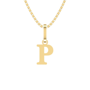 Pingente Letra P Pequena Ouro 18k
