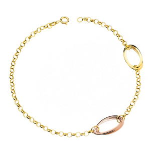 Pulseira Mix de Malhas Elos Grandes 20cm Ouro 18k