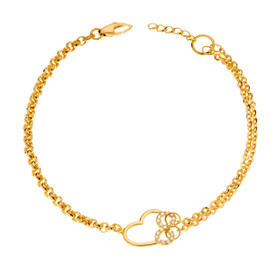 Pulseira Mix de Malhas Coração com Infinito Ouro 18k