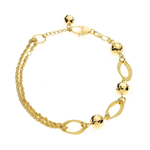 Pulseira Mix de Malhas e Elos Trabalhados Ouro 18k