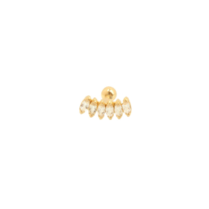 Piercing Cravejado com Pedras Navete Ouro 18k