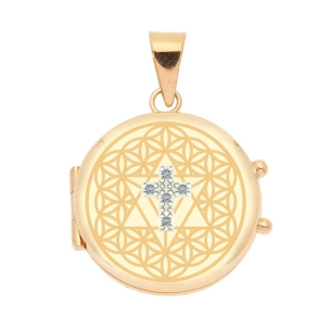 Pingente Relicário Redondo Personalizado Ouro 18k