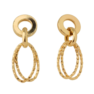 Brinco Argolas Diamantadas Ouro 18k