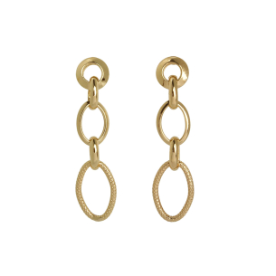 Brinco Elos Ovais Fininhos Ouro 18k