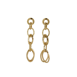 Brinco Elos Ovais Duplos Ouro 18k