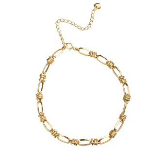 Choker com Mix de Elos Ovais com 35cm Ouro 18k