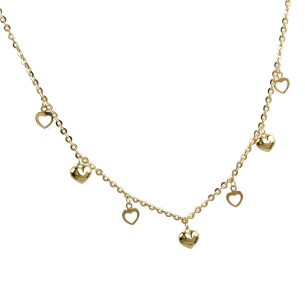 Choker Mix de Corações Ouro 18k