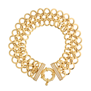 Pulseira Escama de Peixe 21cm Ouro 18k