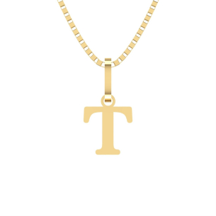 Pingente Letra T Pequena Ouro 18k