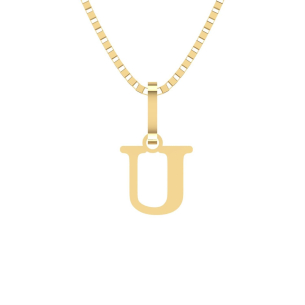 Pingente Letra U Pequena Ouro 18k