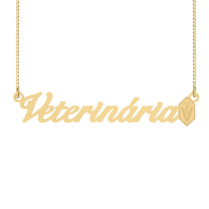 Gargantilha Veterinária Símbolo Ouro 18k