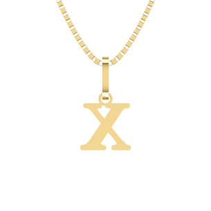 Pingente Letra X Pequena Ouro 18k